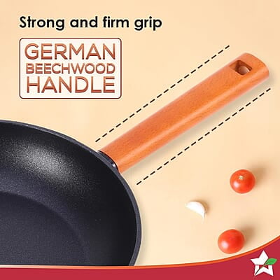 Wonderchef Caesar Forged Virgin Aluminium Fry Pan, 1 ltr, 20cm, Black, Healthy Greblon C3