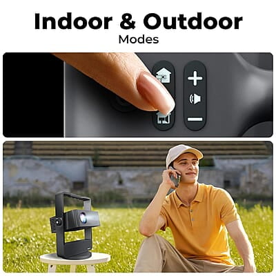 ZEBRONICS PIXAPLAY 29, Smart Projector, 6500 Lumens, Dolby Audio, 4K Support, 200 Inch Screen Size, Supports Bluetooth, HDMI, USB, WiFi, 1080p Native, Auto Focus, Keystone, APP Support, Miracast