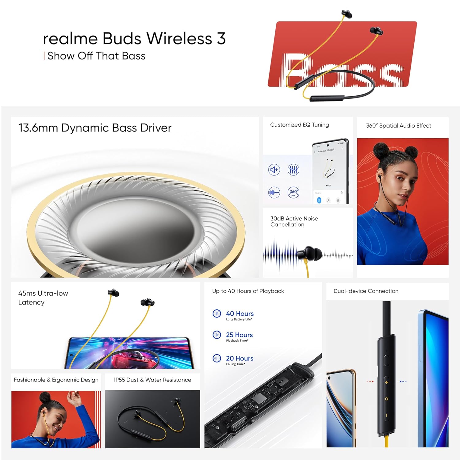 realme Buds Wireless 3 Neckband with Active Noise Cancellation (IP55 Water Resistant, Google Fast Pairing) realme Buds Wireless 3 Neckband with Active Noise Cancellation (IP55 Water Resistant, Google Fast Pairing)