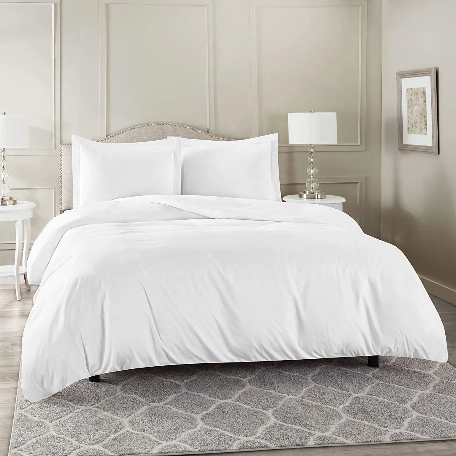 Quilt / Duvet / Comforter Cover Microfiber 300 TC Plain Ultra soft - White