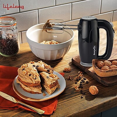 Lifelong LLHM02 300 W Regalia Plus Hand Mixer with Stand for Mixing Cake Batter and Atta