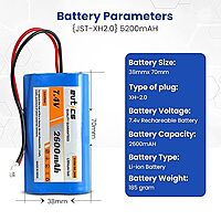 7.4V 2600Mah Li-ion Battery Pack with connector