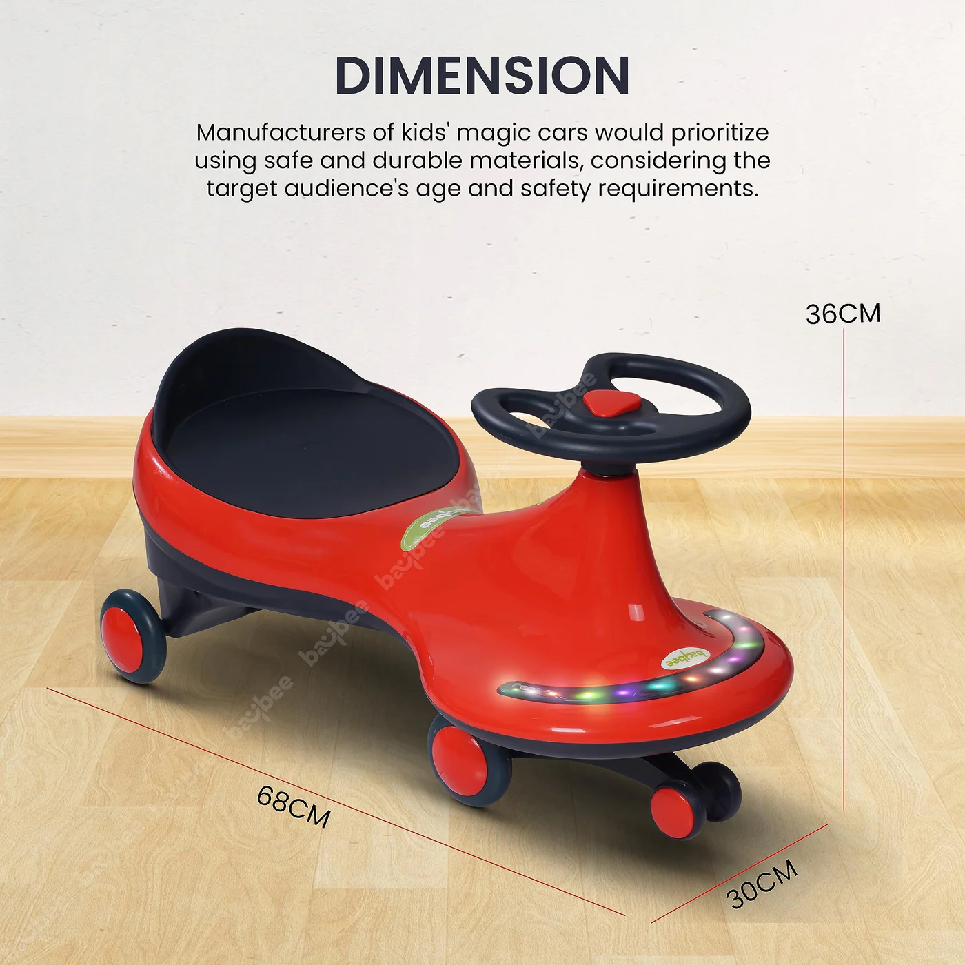 Baybee Trix Go Kids Magic Swing Cars for Kids-Red