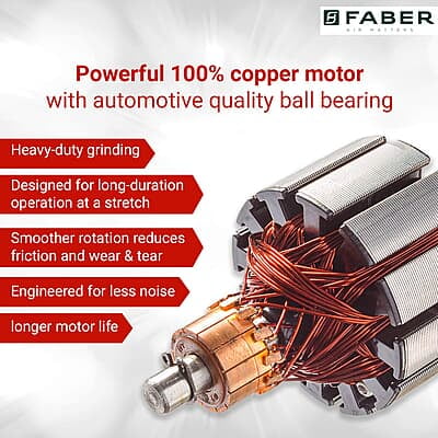 Faber FMG Candy 1000 3J 1000W Mixer Grinder with 3 Jar and 1 Fruit Filter, Mystic Red