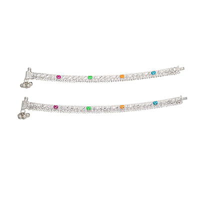 SterliSterling silver Enamel Design ghungross anklet for women/girls SterliSterling silver Enamel Design ghungross anklet for women/girls