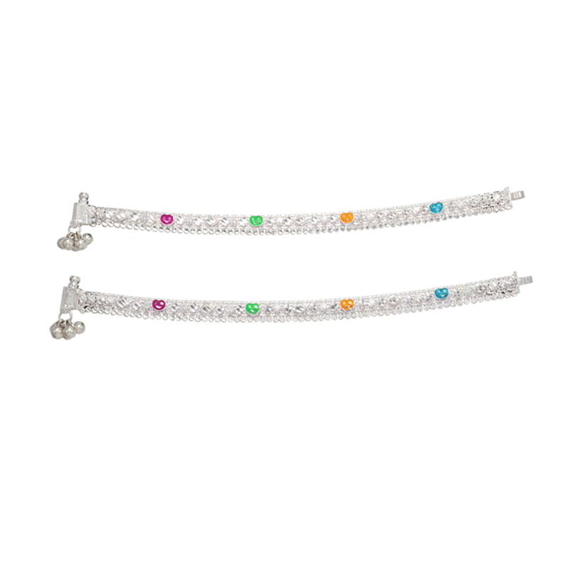 SterliSterling silver Enamel Design ghungross anklet for women/girls SterliSterling silver Enamel Design ghungross anklet for women/girls