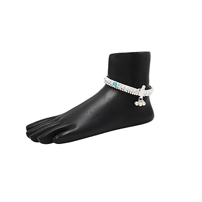 SterliSterling silver Enamel Design ghungross anklet for women/girls SterliSterling silver Enamel Design ghungross anklet for women/girls