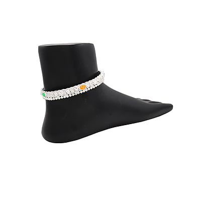 SterliSterling silver Enamel Design ghungross anklet for women/girls SterliSterling silver Enamel Design ghungross anklet for women/girls