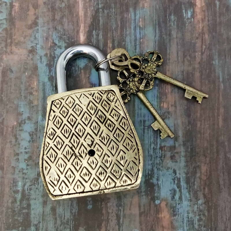 Brass Owl Door Lock - 4.8 inch Height | Unique Brass Owl Door Lock for Decorative Security