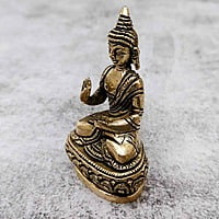 Brass Buddha Idol - 3.5 inch Height | Serene Brass Buddha Statue for Meditation and Peace Brass Buddha Idol - 3.5 inch Height | Serene Brass Buddha Statue for Meditation and Peace