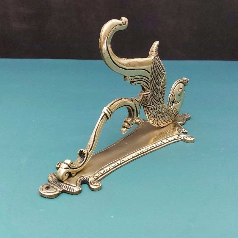 Brass Parrot Bracket - 9 inch Height | Decorative Brass Wall Bracket with Parrot Design Brass Parrot Bracket - 9 inch Height | Decorative Brass Wall Bracket with Parrot Design