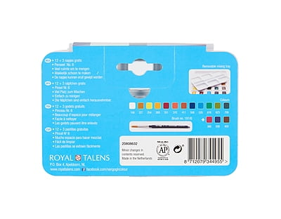 ROYAL TALENS VAN GOGH WATERCOLOR PAN SET, SET OF 12+3 ASSORTED COLORS ROYAL TALENS VAN GOGH WATERCOLOR PAN SET, SET OF 12+3 ASSORTED COLORS