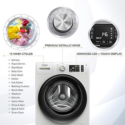 Whirlpool 7 Kg Steam Technology Inverter Front Load Washing Machine Whirlpool 7 Kg Steam Technology Inverter Front Load Washing Machine