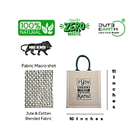 JUTE COTTON "IF YOU NEVER TRY YOU NEVER KNOW" PRINTED DESIGN BAG