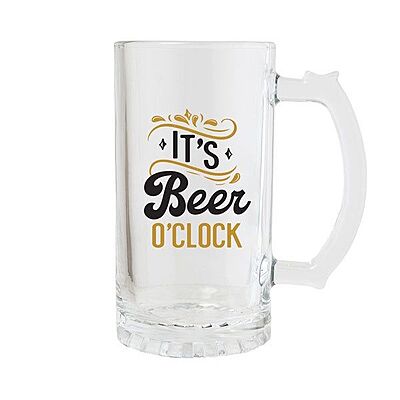 Sublimation Printed Beer Mug with Handle Gift forSip Celebration Beer O'Clock Beer Glass(470 ml) Sublimation Printed Beer Mug with Handle Gift forSip Celebration Beer O'Clock Beer Glass(470 ml)