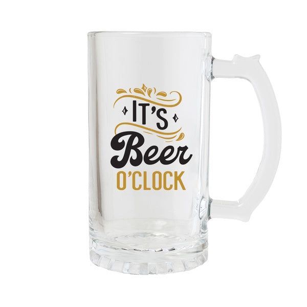 Sublimation Printed Beer Mug with Handle Gift forSip Celebration Beer O'Clock Beer Glass(470 ml) Sublimation Printed Beer Mug with Handle Gift forSip Celebration Beer O'Clock Beer Glass(470 ml)