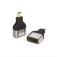 Micro HDMI Type-D (M) to 8k HDMI Type-A (F) Adapter, Bidirectional HDMI 2.1 Connector, Gold-Plated Plugs, Supports 8K@60Hz, 4K@120Hz, HDR, 3D, eARC for GoPro Hero 7/6, Sony A6000 Camera Micro HDMI Type-D (M) to 8k HDMI Type-A (F) Adapter, Bidirectional HDMI 2.1 Connector, Gold-Plated Plugs, Supports 8K@60Hz, 4K@120Hz, HDR, 3D, eARC for GoPro Hero 7/6, Sony A6000 Camera