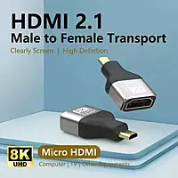 Micro HDMI Type-D (M) to 8k HDMI Type-A (F) Adapter, Bidirectional HDMI 2.1 Connector, Gold-Plated Plugs, Supports 8K@60Hz, 4K@120Hz, HDR, 3D, eARC for GoPro Hero 7/6, Sony A6000 Camera Micro HDMI Type-D (M) to 8k HDMI Type-A (F) Adapter, Bidirectional HDMI 2.1 Connector, Gold-Plated Plugs, Supports 8K@60Hz, 4K@120Hz, HDR, 3D, eARC for GoPro Hero 7/6, Sony A6000 Camera
