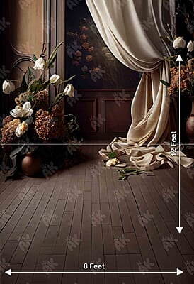 Brown Floral Curtain Brown Floral Curtain