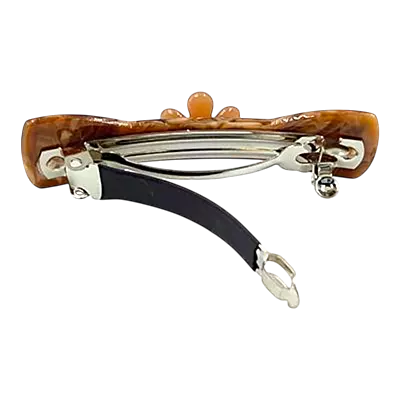 Acetate Hair Barrette with Floral Accent