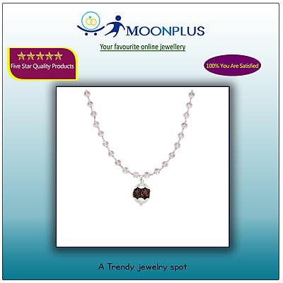Silver Capped Spatika Mala with Rudraksha Pendant Silver Capped Spatika Mala with Rudraksha Pendant