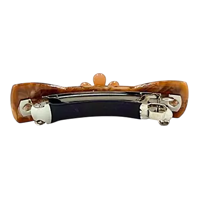 Acetate Hair Barrette with Floral Accent