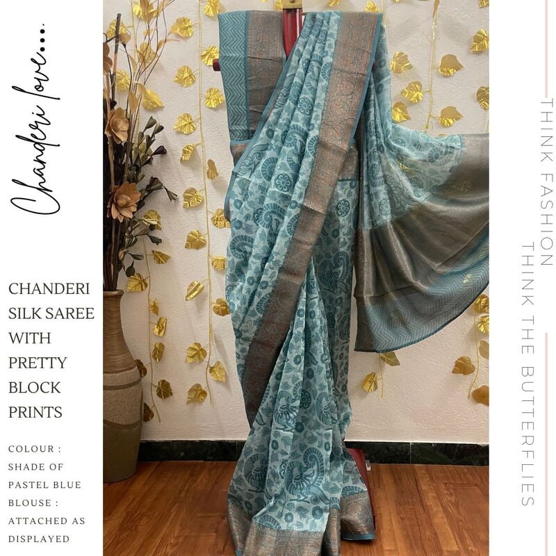 PURE CHANDERI SILK SAREE KCVSCDS22147 PURE CHANDERI SILK SAREE KCVSCDS22147