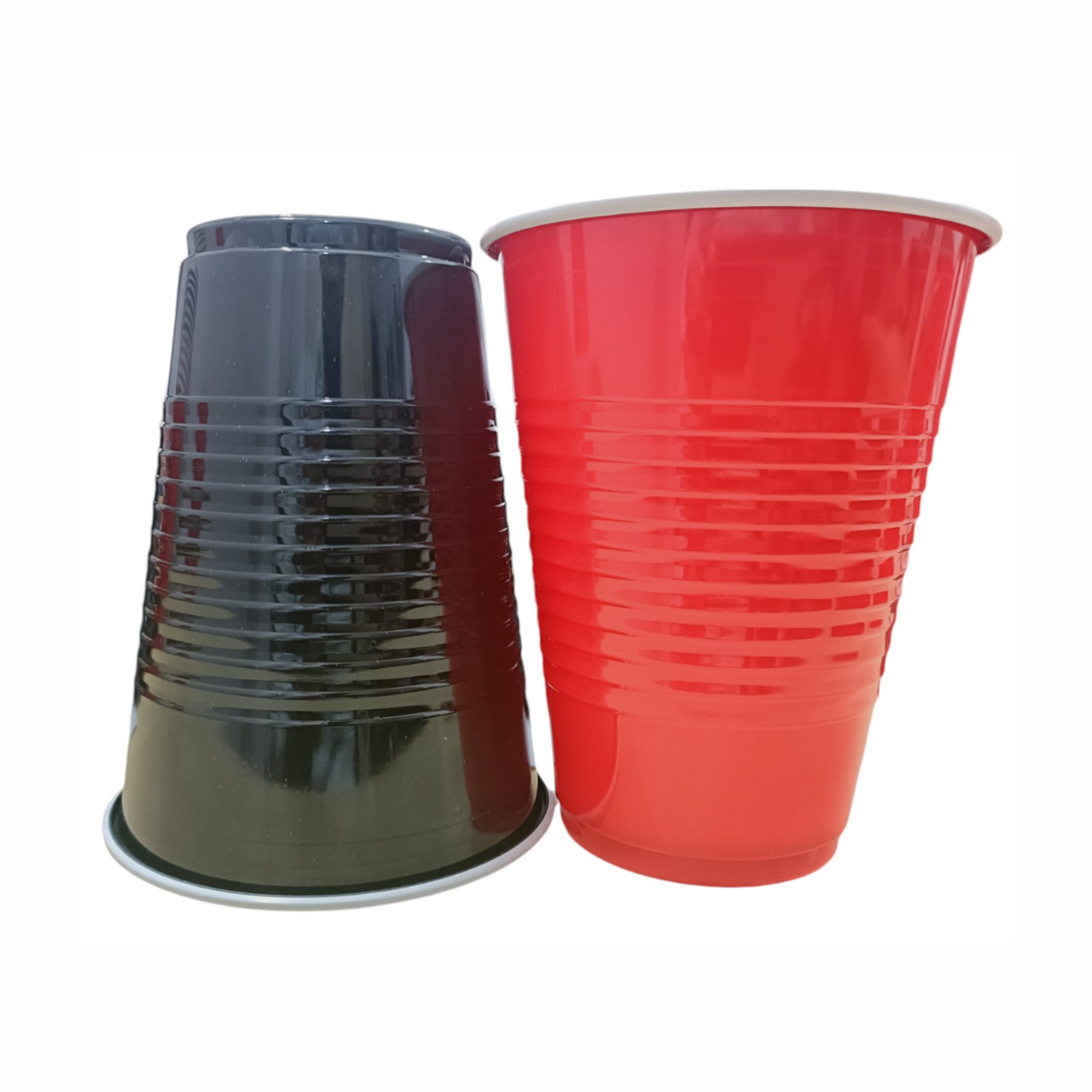 Red & Black Combo Set of 20- Beer Pong Glasses| 450ml | Reusable Red & Black Drinking Cups for Parties Bachelor Wedding New Year & Celebrations - 10 Pcs Each Color