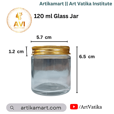 120 ml Glass Jar + GOLD Aluminium Cap 120 ml Glass Jar + GOLD Aluminium Cap