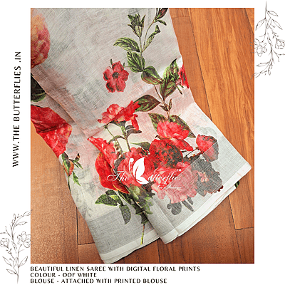 PURE LINEN SAREE  YBRSLIN23443