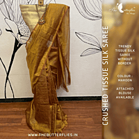 CRUSHED TISSUE SILK SAREE  USTSTES23524