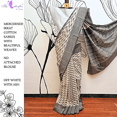 IKKAT  MERCERISED  COTTON SAREE   BGHSDIC23331