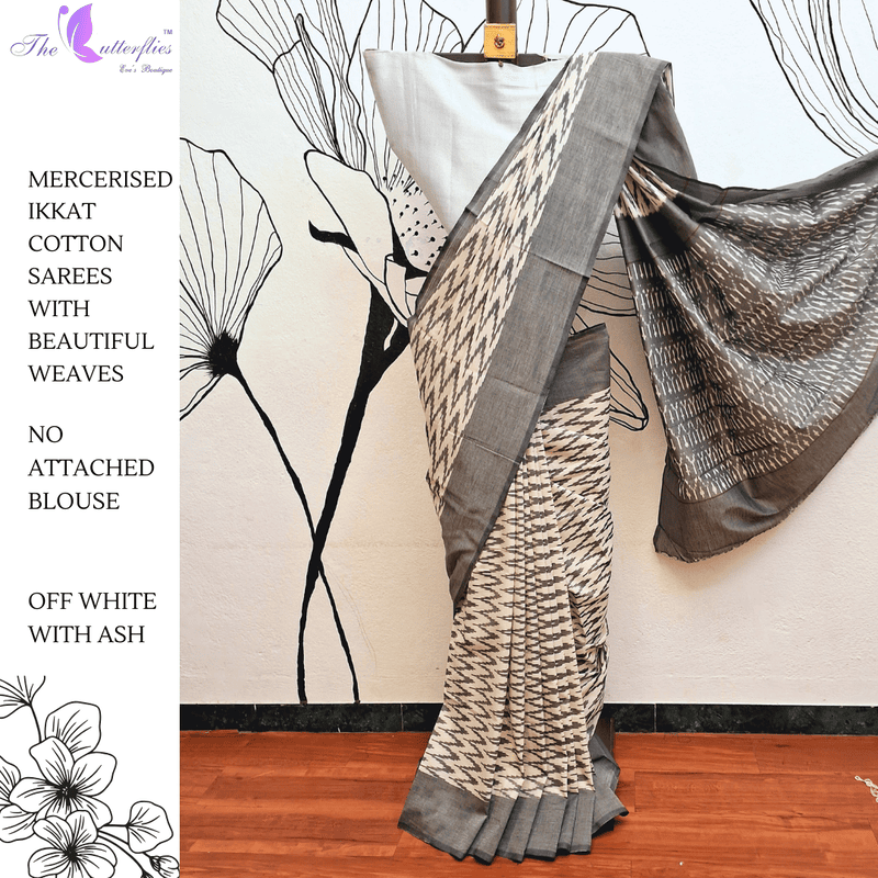 IKKAT  MERCERISED  COTTON SAREE   BGHSDIC23331