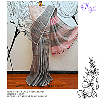 PURE LINEN SAREE YBRSLIN23596 PURE LINEN SAREE YBRSLIN23596