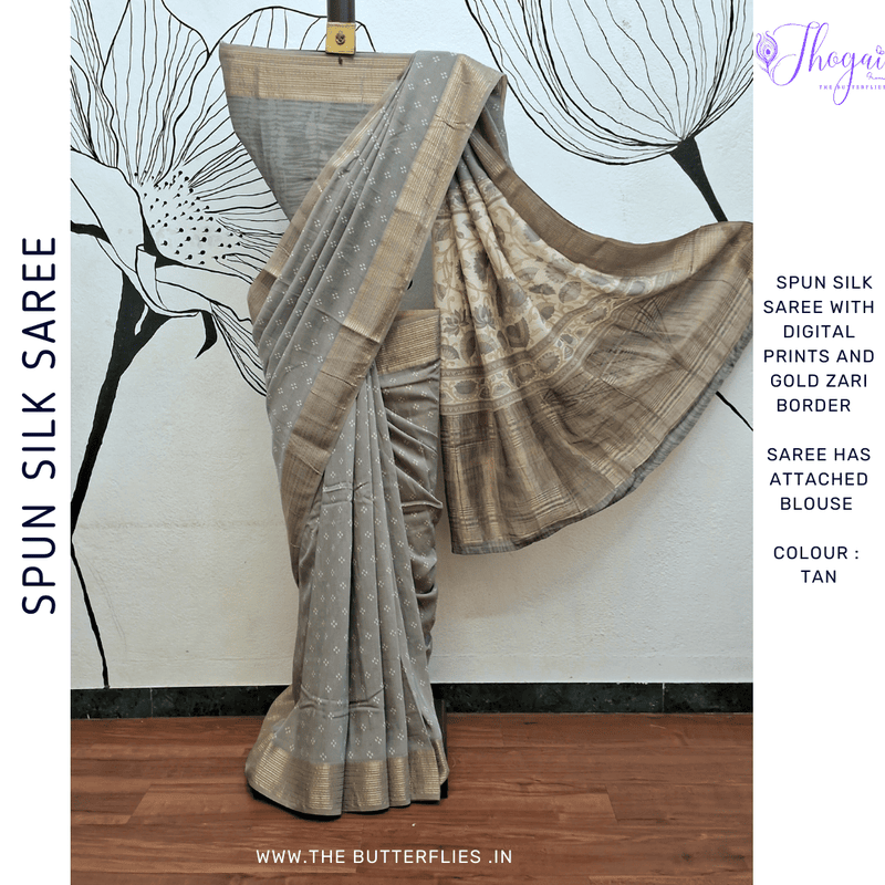 BEAUTIFUL SPUN SILK SAREE KCVSCRE23560