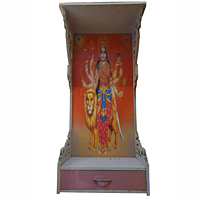 Sherawali Mata Puja Mandir with Storage Space | Sehrawat Brothers Sherawali Mata Puja Mandir with Storage Space | Sehrawat Brothers