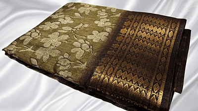 Bhagalpuri Floral Saree - Moss