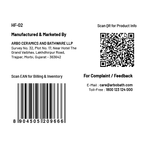 HF-02 Brass Round Health Faucet With Hook & 1.2 Mtr. S.S Tube (Black)