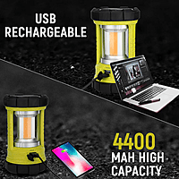 Rechargeable Camping Lantern In Green/Black/Orange