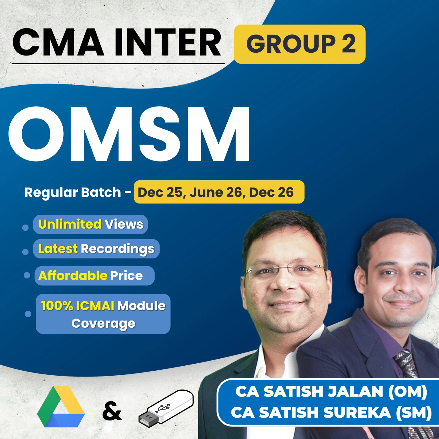 CMA Inter OM & SM (Group 2) By CA Satish Jalan & CA Satish Sureka