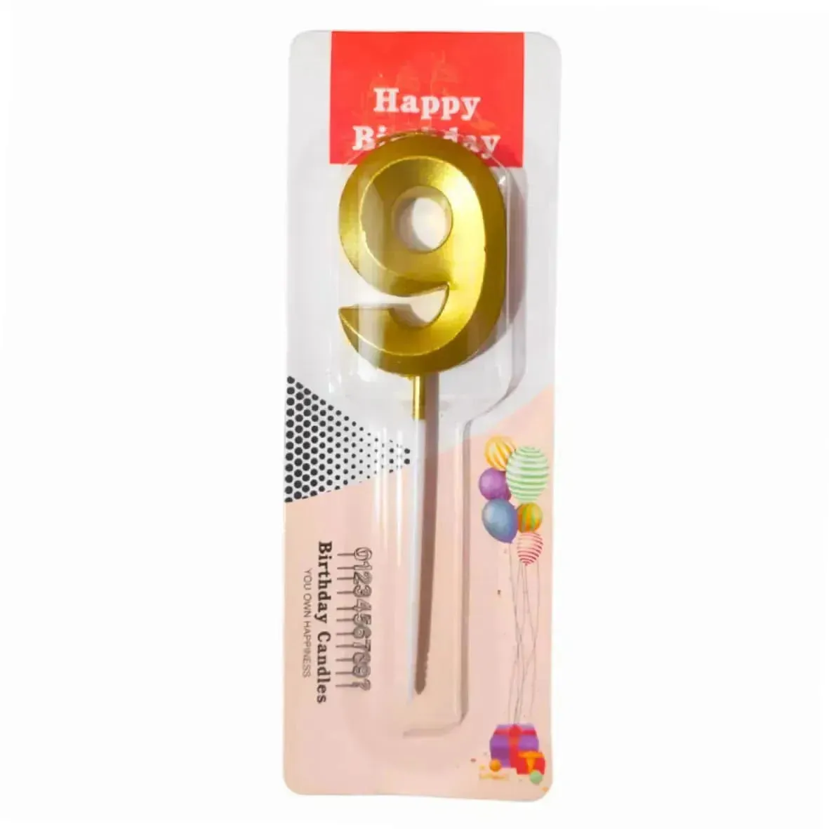 Number 9 Metallic Party Candle Number 9 Metallic Party Candle