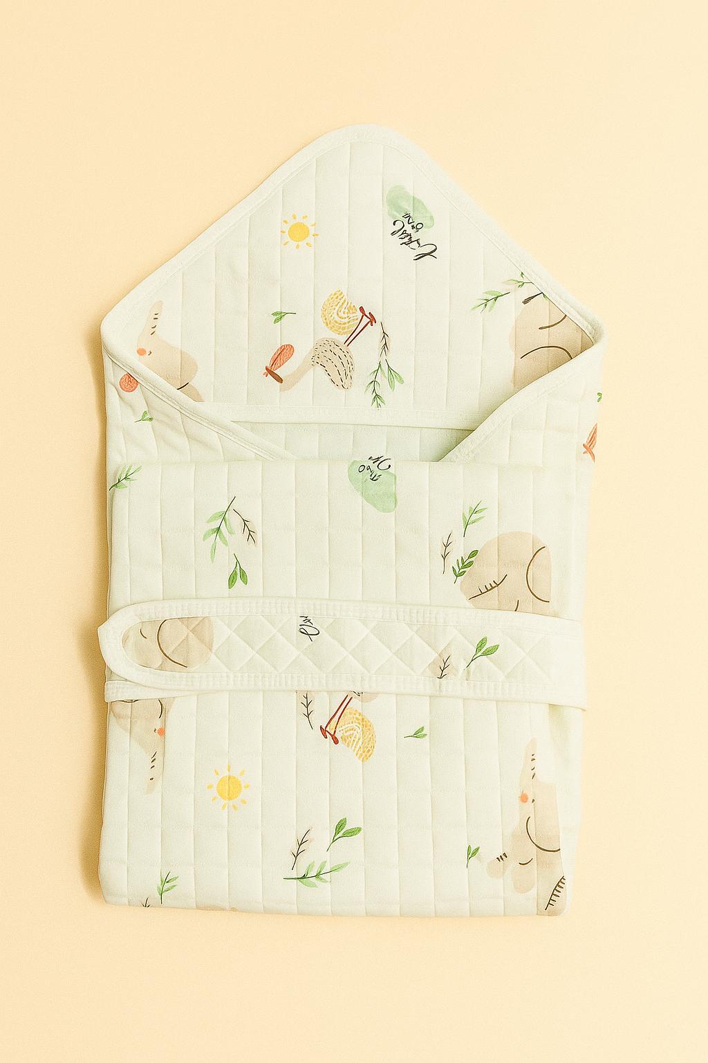 Muslin Hooded Baby Blanket (85x85 cm) – Soft, Organic, Assorted Design
