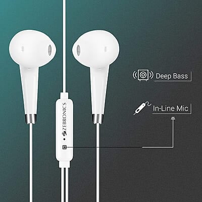 Zebronics Zeb-Calyx Wired in Ear Earphones with Mic Zebronics Zeb-Calyx Wired in Ear Earphones with Mic