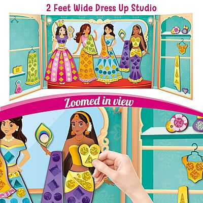 Imagimake DIY Magnetic Dress-Up Indian Princess |Pretend Play Toys for Girls | 30 Magnetic Dresses & Accessories Age 3 -99 Years Imagimake DIY Magnetic Dress-Up Indian Princess |Pretend Play Toys for Girls | 30 Magnetic Dresses & Accessories Age 3 -99 Years