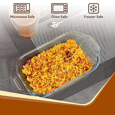 AGARO Elite Borosilicate Glass Baking Tray for Kitchen, 800 ml, Baking Dish, Serving Bowl, Oven & Microwave