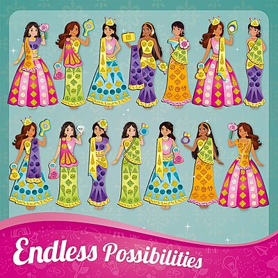 Imagimake DIY Magnetic Dress-Up Indian Princess |Pretend Play Toys for Girls | 30 Magnetic Dresses & Accessories Age 3 -99 Years Imagimake DIY Magnetic Dress-Up Indian Princess |Pretend Play Toys for Girls | 30 Magnetic Dresses & Accessories Age 3 -99 Years