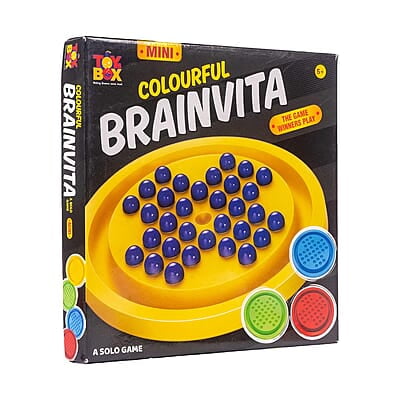 Colourful Brainvita Senior Mind Challenging Board Game with 32 Marbles Colourful Brainvita Senior Mind Challenging Board Game with 32 Marbles