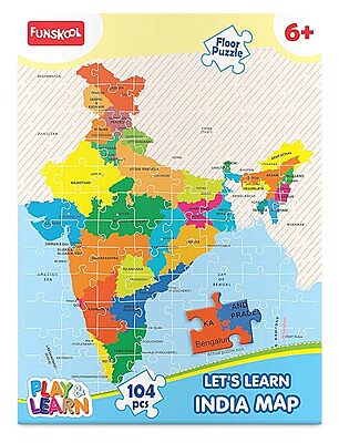 Toy Map, Educational, 104 Pieces, Puzzle, For 6 year Old kids And Above, Multi Color Toy Map, Educational, 104 Pieces, Puzzle, For 6 year Old kids And Above, Multi Color