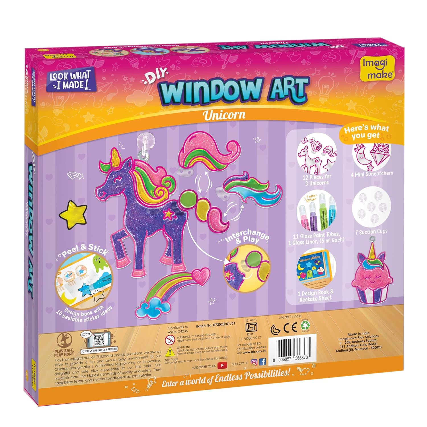 Imagimake Window Art Unicorn | Glass Painting Kit | Art and Craft Kit Imagimake Window Art Unicorn | Glass Painting Kit | Art and Craft Kit
