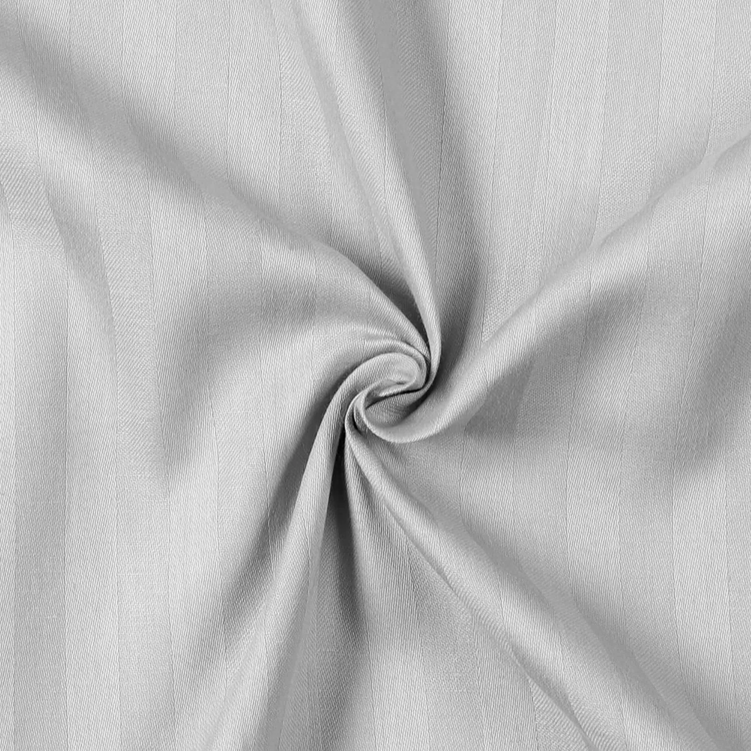 Bedsheet (Fitted) Glace Cotton 300 TC - Striped - Silver